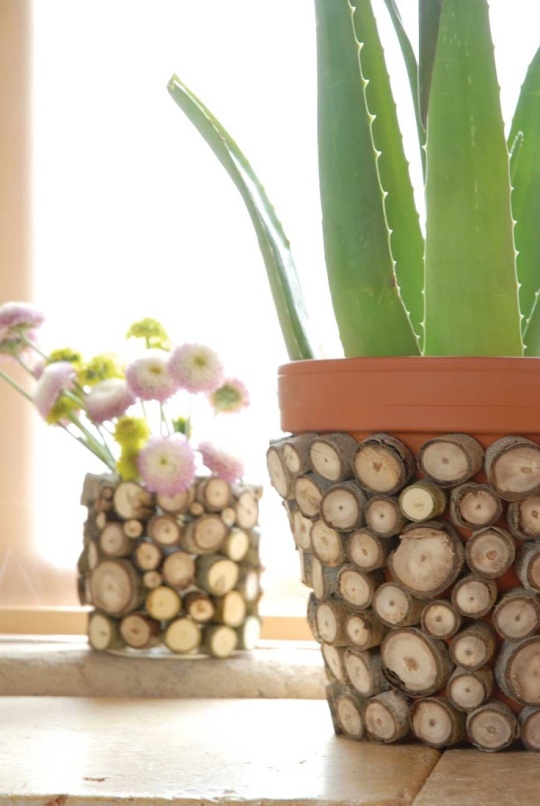 DIY Can & Clay Pot as vases